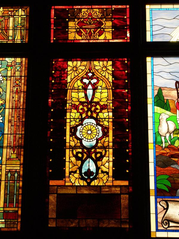 Worthington, Massachusetts (MA): First Congregational Church: John and Nancy R. Stone Memorial Window (probably Tiffany)