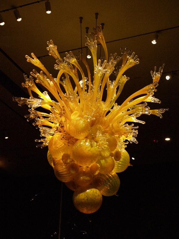 Boston, Massachusetts (MA): Museum of Fine Arts: Iris Yellow Frog Foot Chandelier (2011, Dale Chihuly)