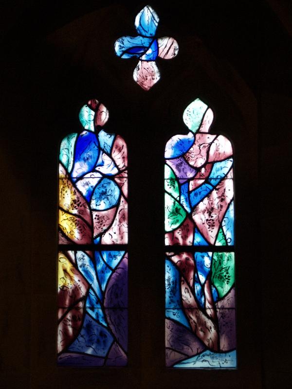 Tudeley, England: All Saints' Church: east side aisle window (installed 1967-1985, Marc Chagall)