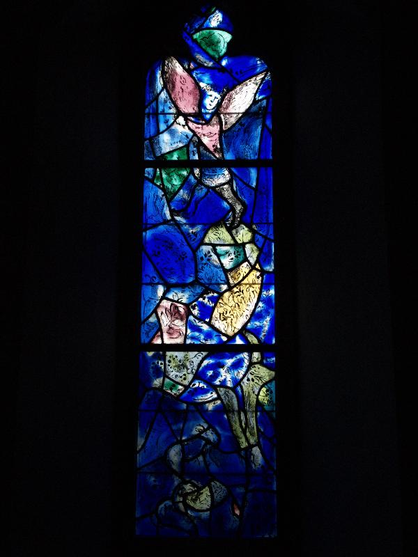 Tudeley, England: All Saints' Church: south chancel window (installed 1967-1985, Marc Chagall)
