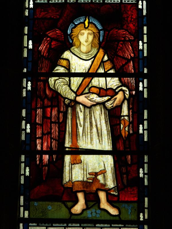 Scarborough, England: St Martin-on-the-Hill: angel (1873, Edward Burne-Jones)