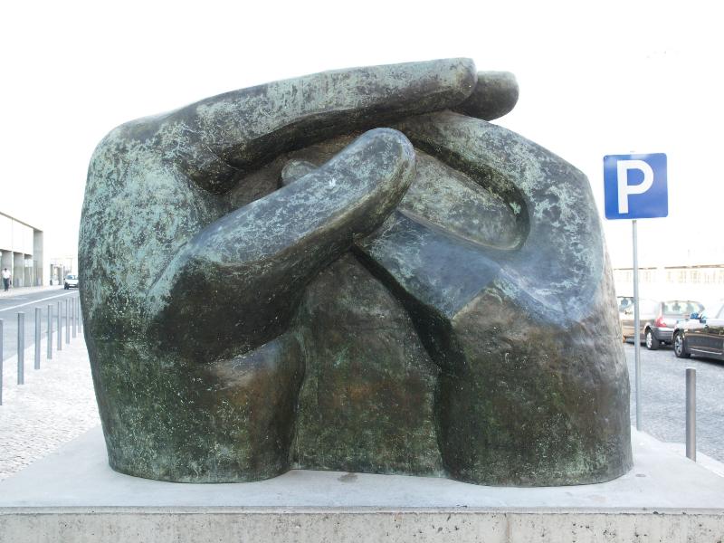 Lisbon, Portugal: Cais do Sodre: Hands (2004, sculptor J. Botehlo de Sousa)