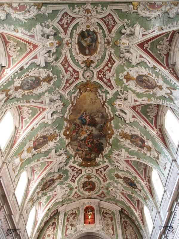 Lisbon, Portugal: Basilica dos Martires (Basilica of Our Lady of the Martyrs): ceiling (artist Pedro Alexandro de Carvalho, assisted by Jose Antonio Narciso)