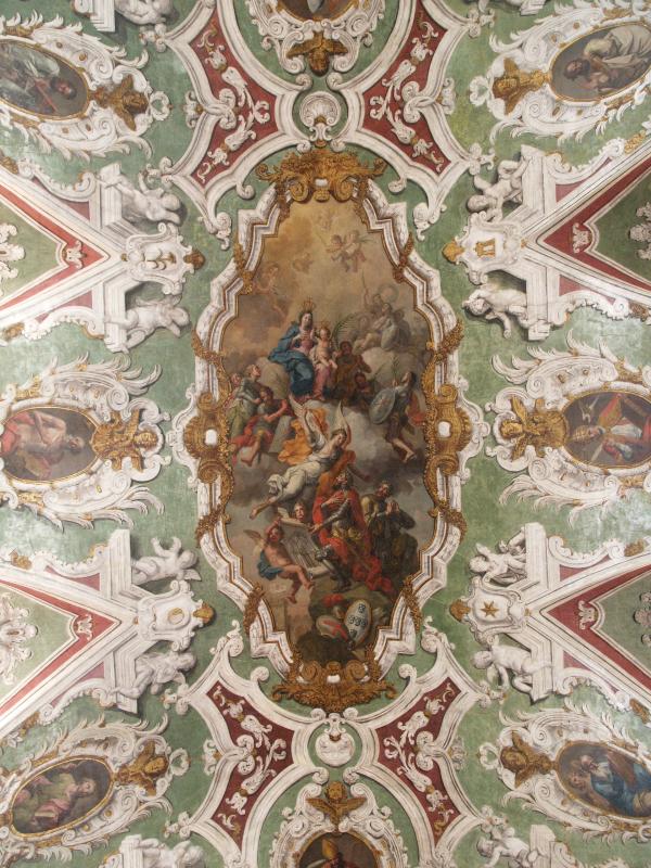 Lisbon, Portugal: Basilica dos Martires (Basilica of Our Lady of the Martyrs): ceiling detail (artist Pedro Alexandro de Carvalho, assisted by Jose Antonio Narciso)