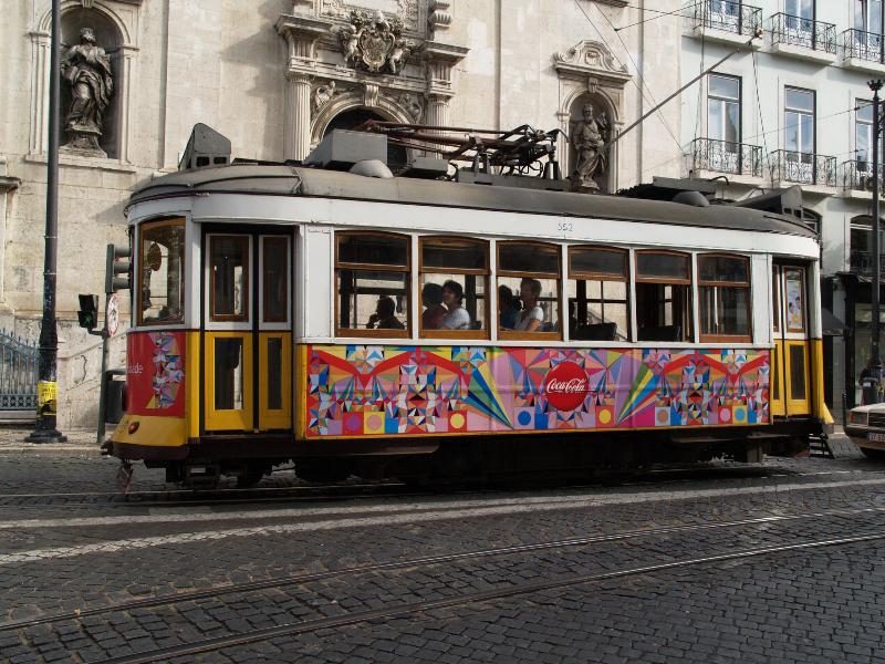 Lisbon, Portugal: Largo do Chiado: tram