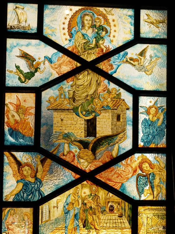 Lisbon, Portugal: Igreja do Loreto (Loreto Church): modern stained glass window