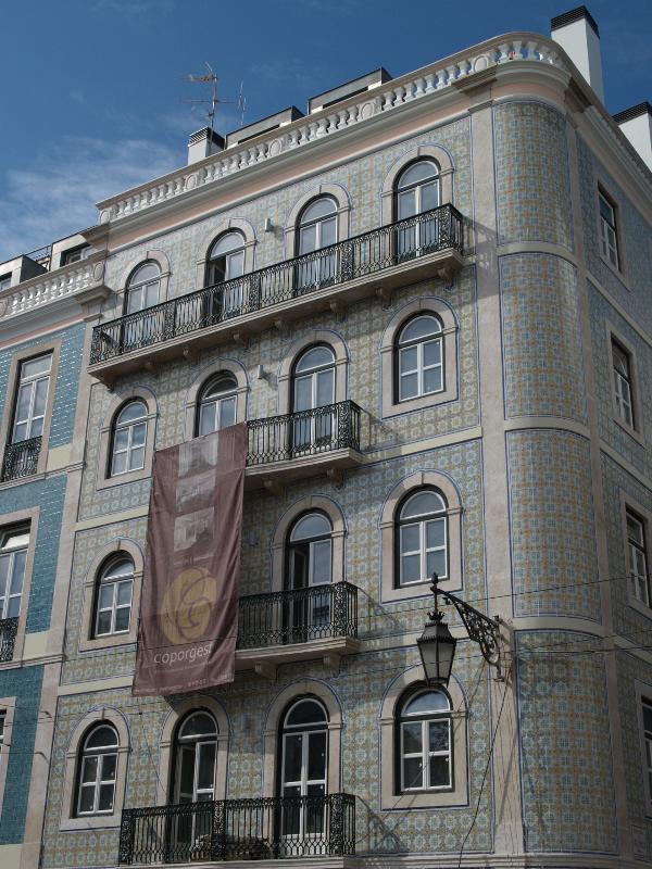 Lisbon, Portugal: Largo Trindade Coelho: tiled facade (Azulejo)