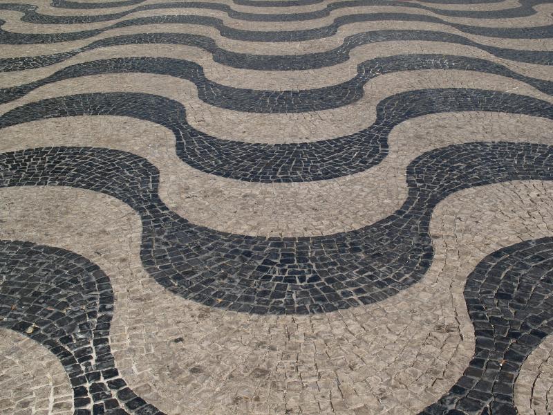 Lisbon, Portugal: Praca Dom Pedro IV (Rossio): wavy pavement decoration (19th century)