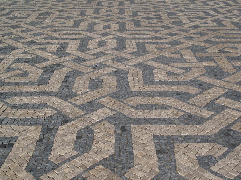 Lisbon, Portugal: Praca dos Restauradores: geometric pavement decoration