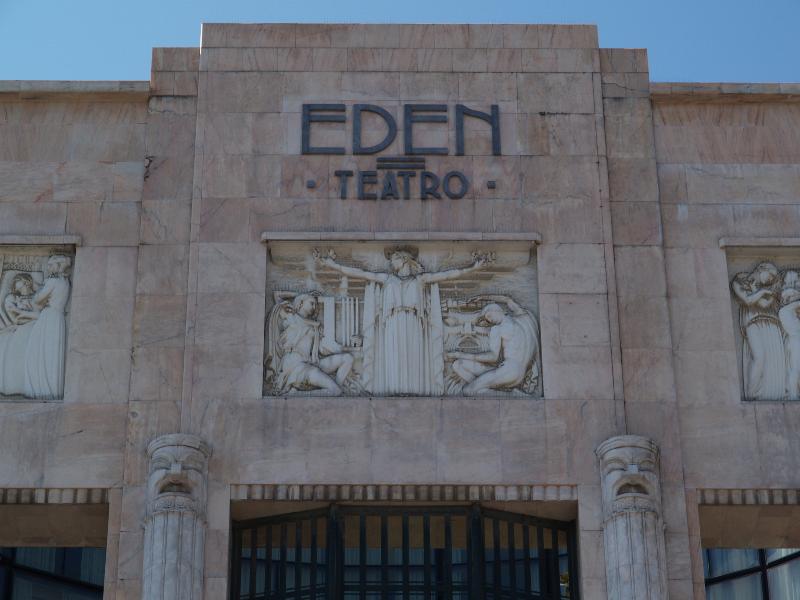 Lisbon, Portugal: Eden Teatro (now Orion Eden Hotel): central part of frieze at top (deco, 1931, architects Cassiano Branco and Carlo Florencio Dias)
