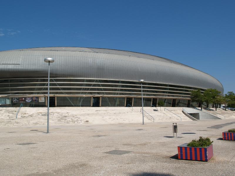 Lisbon, Portugal: Parque das Nacoes, Pavilhao Atlantico: view (1998, Regino Cruz in association with Skidmore, Owings & Merrill)