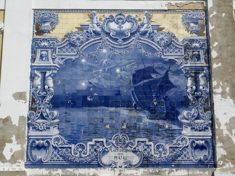 Lisbon, Portugal: Parque Eduardo VII, Pavilhao Carlos Lopes: Cruzeiro do Sul (Southern Cross) (Azulejo, 1922, artist Jorge Colaco)