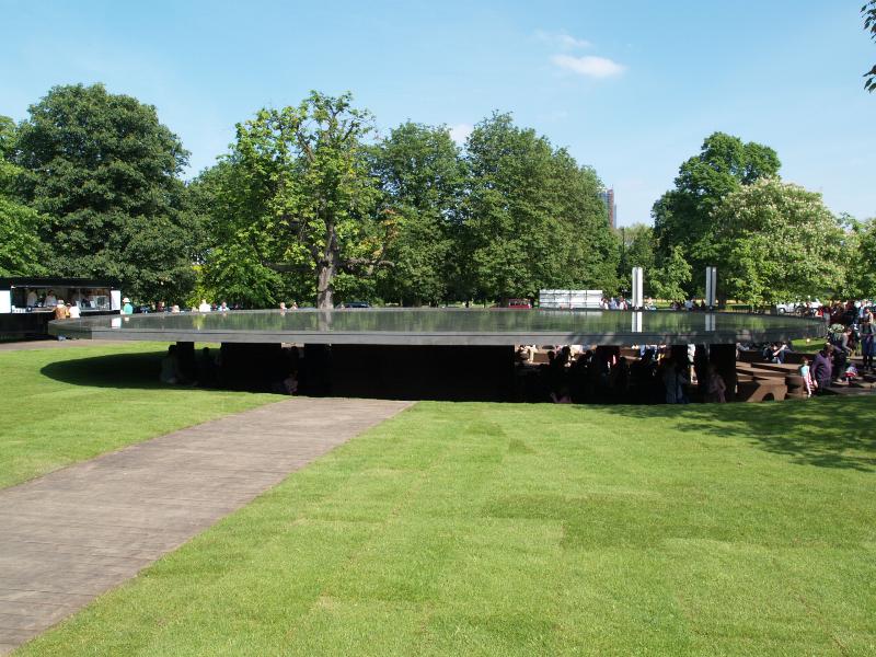 Cambridge, England: Hyde Park, Serpentine Gallery Pavilion: view (2012, Herzog & De Meuron and Ai Weiwei)