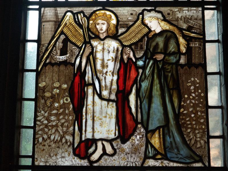 Cambridge, England: Peterhouse: Combination Room window, Love and Martyrdom (??) (Edward Burne-Jones)