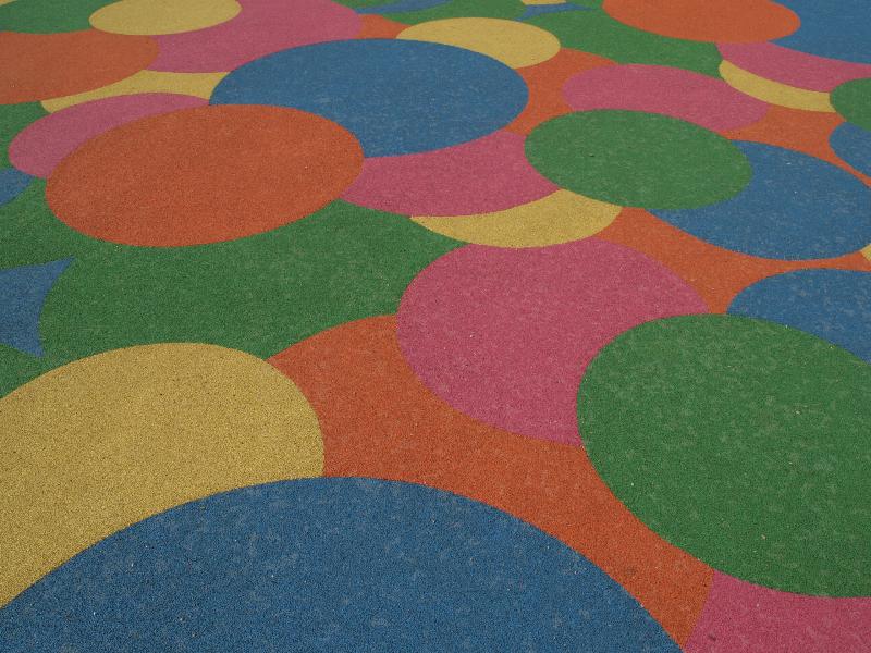 London, England: Olympic Park: colourful walkway