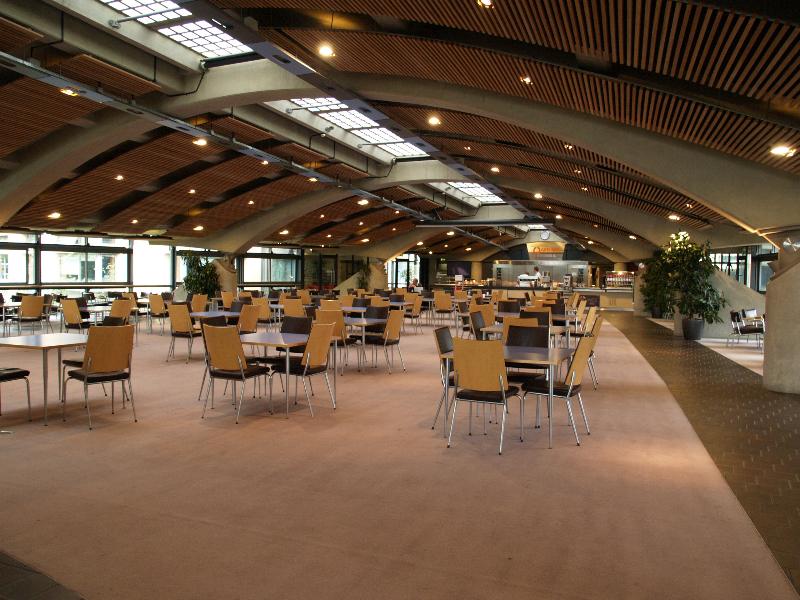 Cambridge, England: Centre for Mathematical Sciences: Pavilion A, cafeteria (1999-2000, Edward Cullinan Architects)
