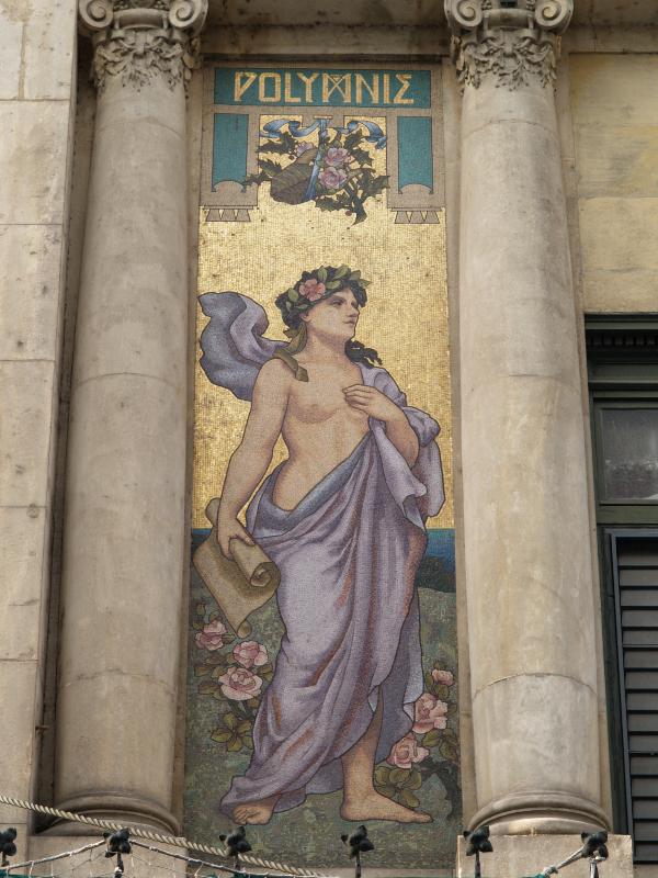 Lyon, France: Rue de la Martiniere, Salle Rameau: muse Polymnie (1907-1908, architects Franc_ois Clermont and Eugene Riboud; mosaic Mangier and Guillermin, material from Venice)