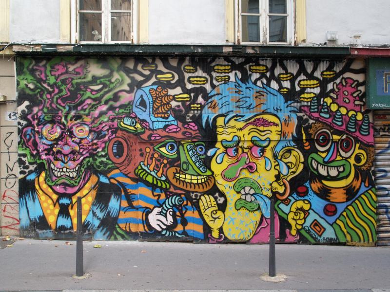 Lyon, France: Montee des Carmelites: street art
