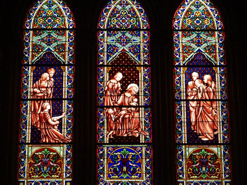 Lyon, France: Eglise Saint Nom de Jesus: Jesus and the children (designer, Father Dauzas??)