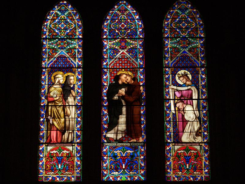 Lyon, France: Eglise Saint Nom de Jesus: some saints (designer, Father Dauzas??)