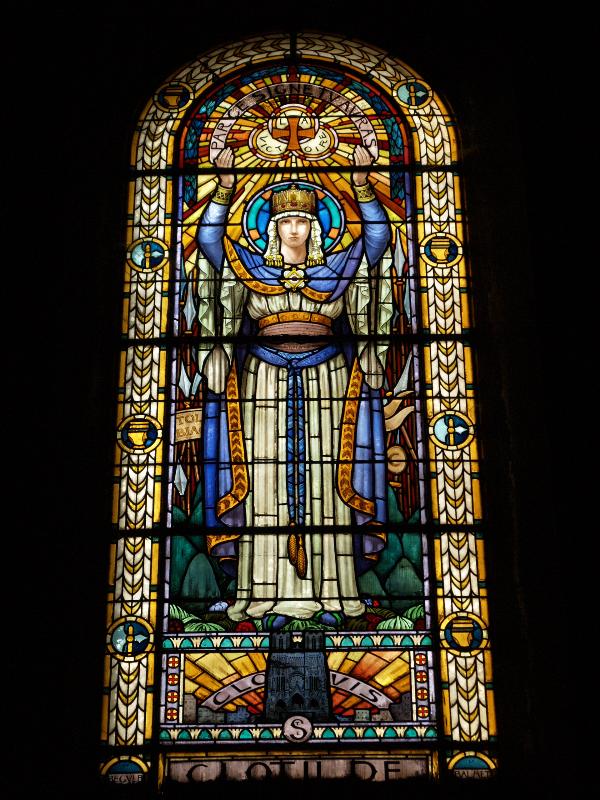 Lyon, France: Eglise Saint Pothin: Clotilde (1932, artist Joseph-Emile Begule, made by Balmet of Grenoble)