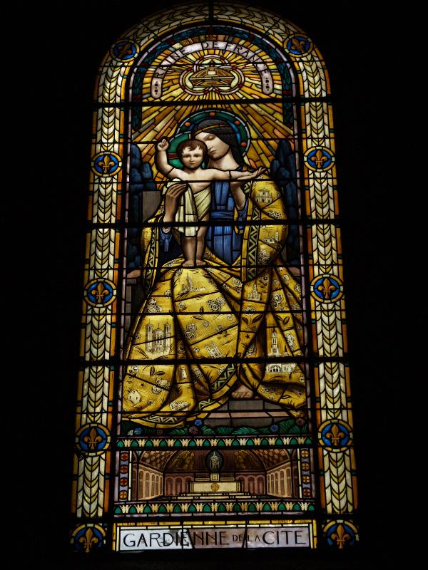 Lyon, France: Eglise Saint Pothin: Guardian of the City (1932, artist Joseph-Emile Begule, made by Balmet of Grenoble)