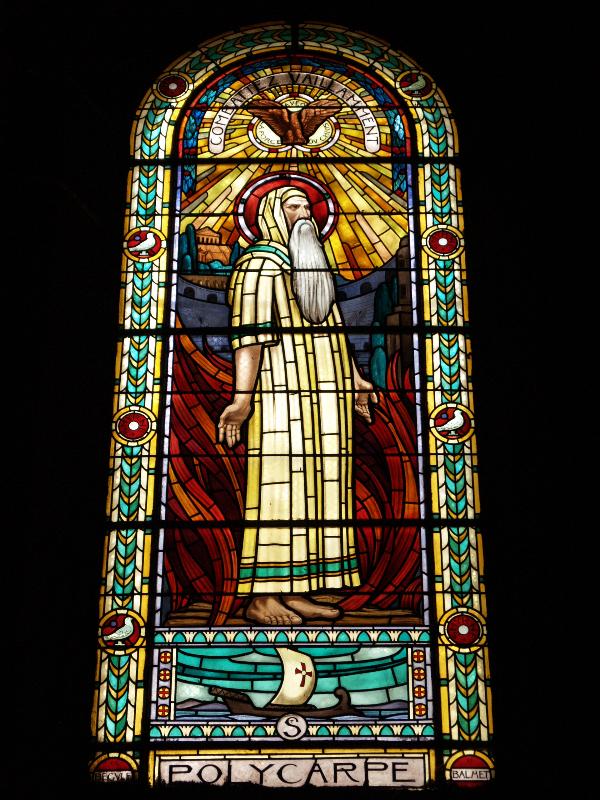 Lyon, France: Eglise Saint Pothin: Polycarpe (1932, artist Joseph-Emile Begule, made by Balmet of Grenoble)