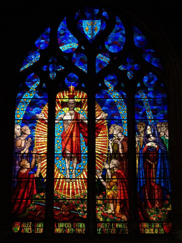 Lyon, France: L'Eglise Saint-Bonaventure: Ascension (1945, artist Louis Charrat, stained glass maker Josephine Lamy-Paille)