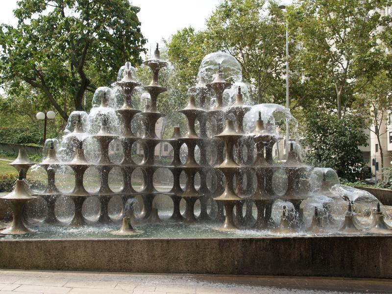 Lyon, France: Rue Garibaldi (Place Charles-De-Gaulle): fountain