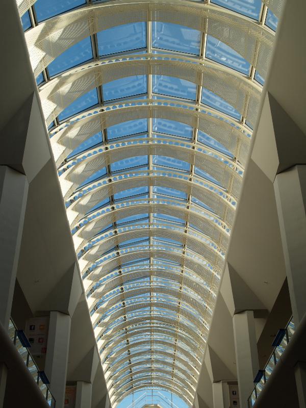Lyon, France: La Part Dieu: glass ceiling with louvers