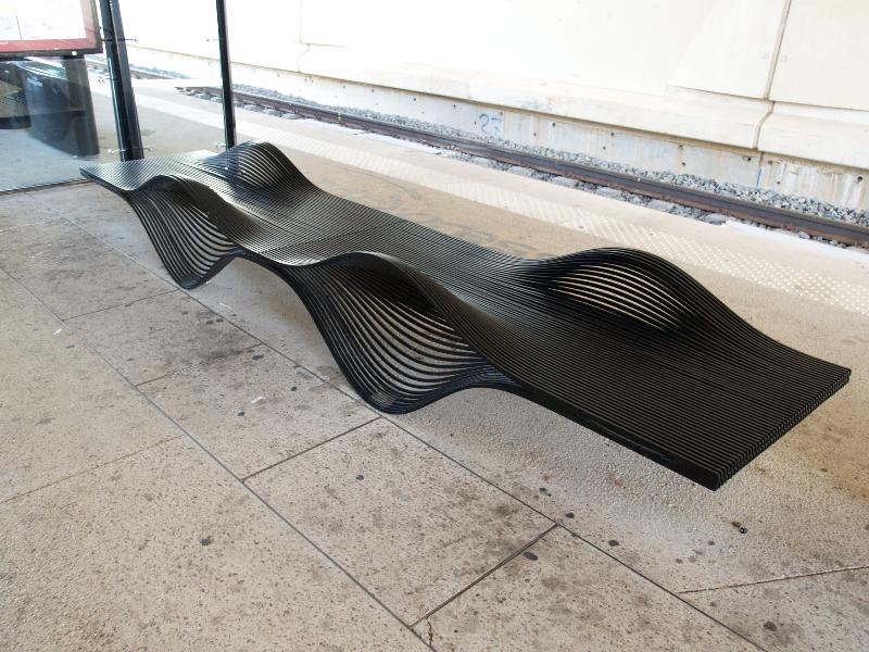 Lyon, France: Lyon-Saint Exupery Airport, tram station: seating