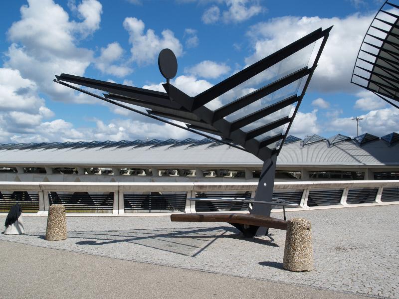 Lyon, France: Lyon-Saint Exupery Airport, train station: shelter (1989-1994, Santiago Calatrava)