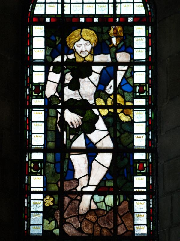 Scarborough, England: St Martin-on-the-Hill: Adam (Adam and Eve Before the Fall) (ca. 1861-1862, Ford Madox Brown)