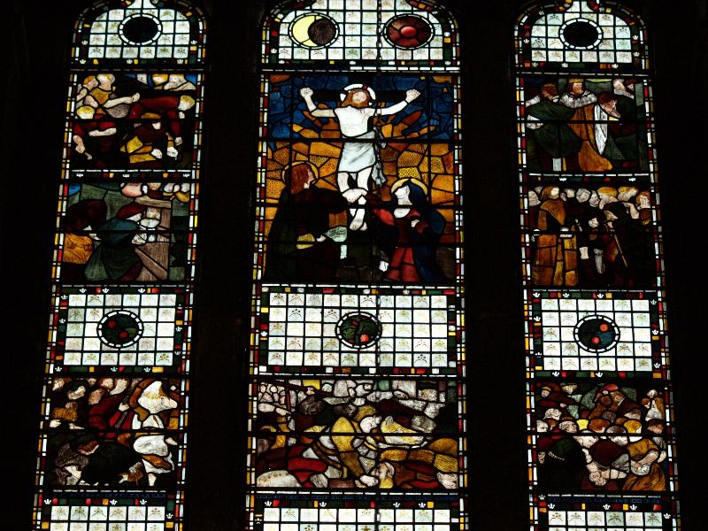 Scarborough, England: St Martin-on-the-Hill: east window, Crucifixion (1862, Ford Maddox Brown)
