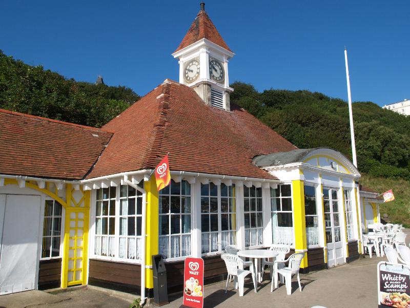 Scarborough, England: beach: tea room (Edwardian?)