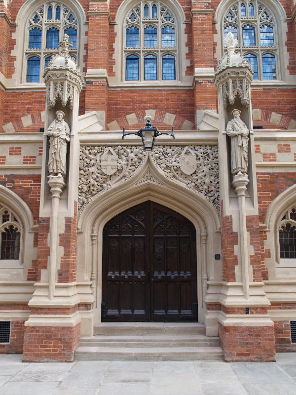 Cambridge, England: St John's College: old Divinity building, entrance