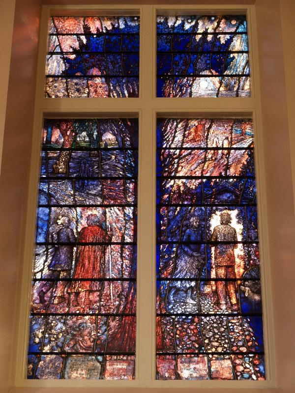 Cambridge, England: St Catharine's College: new chapel window, Wisdom (2012, Thomas Denny)