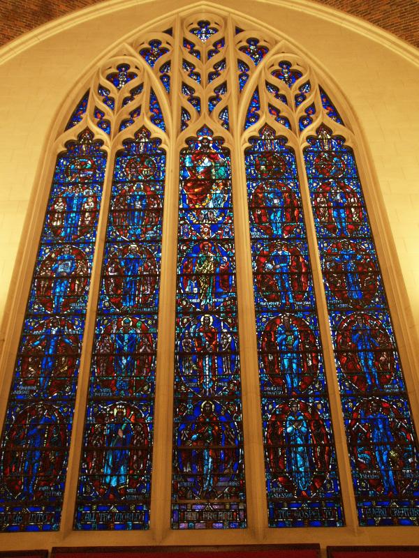 Paris, France: American Church in Paris: The Missionary Window (Skinner Memorial Window) (maker Charles J. Connick)