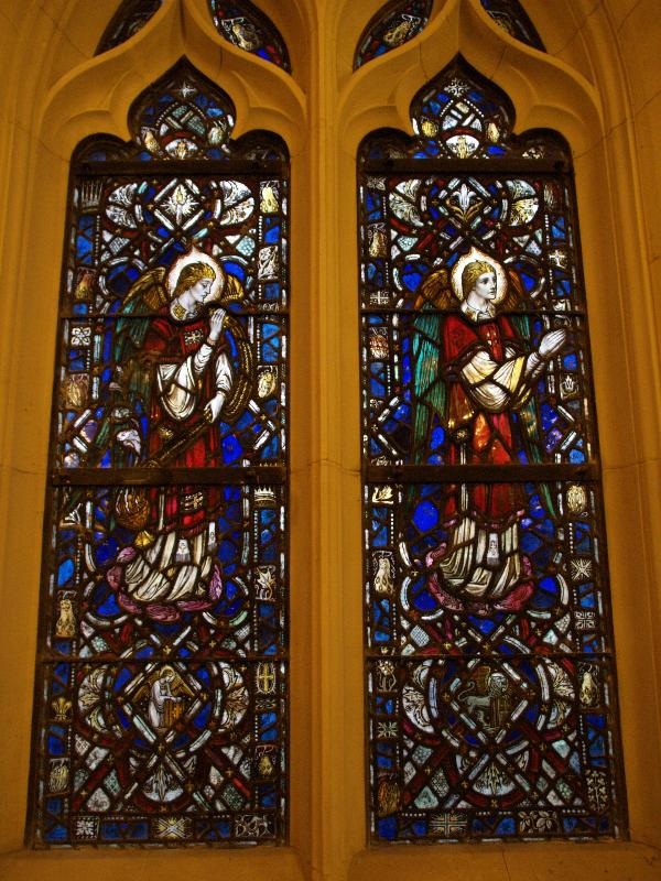 Paris, France: American Church in Paris: angels, Confession and Petition (Armington Memorial Window) (maker Charles J. Connick??)