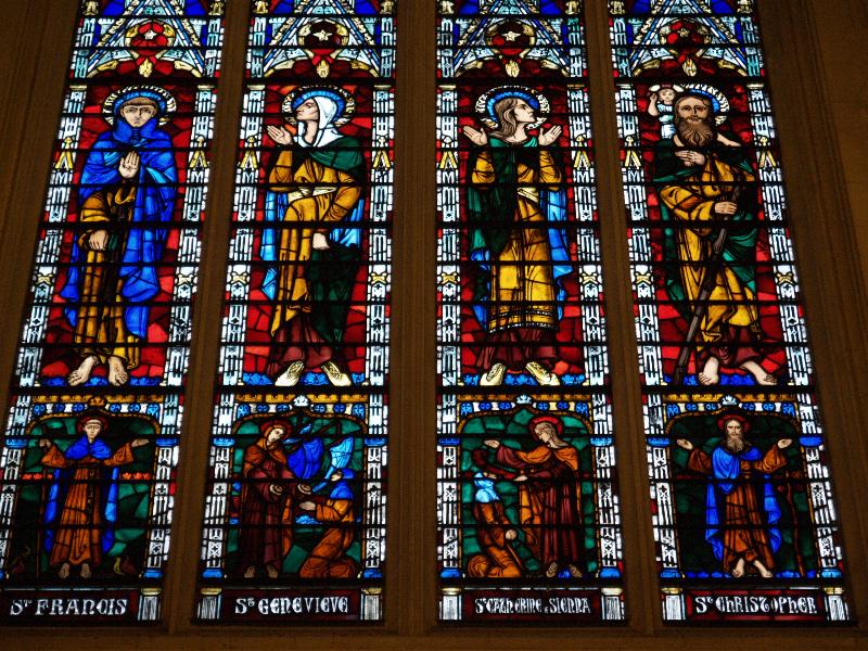 Paris, France: American Church in Paris: The Saints (Builders Memorial Window) (maker Charles J. Connick)