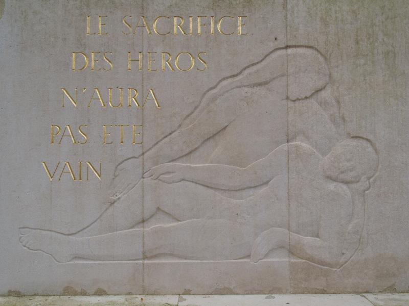 Issy-les-Moulineaux, France: Square de la Mairie: war memorial (Monument aux Morts de la Ville, 1959, sculptor Jean Joachim)
