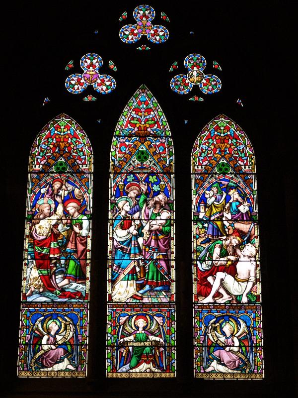 Lichfield, England: Lichfield Cathedral: Faith, Hope and Charity (1865, Wailes)