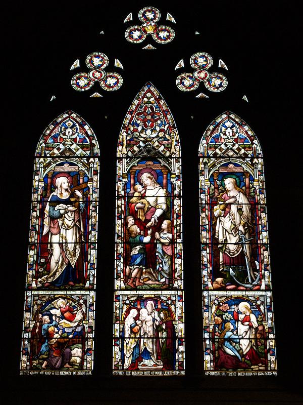 Lichfield, England: Lichfield Cathedral: Faith, Hope and Charity (1876, Ward and Hughes)