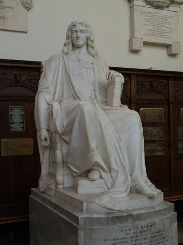 Cambridge, England: Trinity College: statue of Isaac Barrow in chapel (1858, sculptor Matthew Noble)