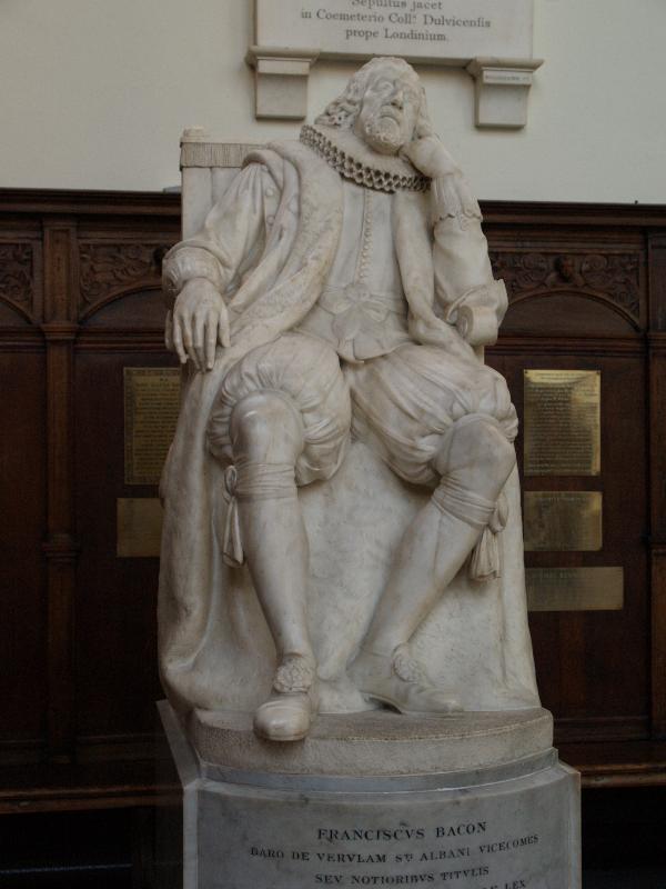 Cambridge, England: Trinity College: statue of Francis Bacon in chapel (1845, sculptor Henry Weekes)