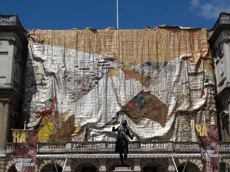 London, England: Royal Academy: TSIATSIA - searching for connection (2013, artist El Anatsui)