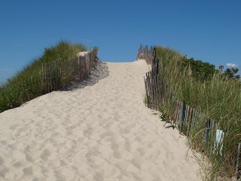 Watch Hill, Westerly, Rhode Island (RI): Napatree Point Beach: sand dune hill
