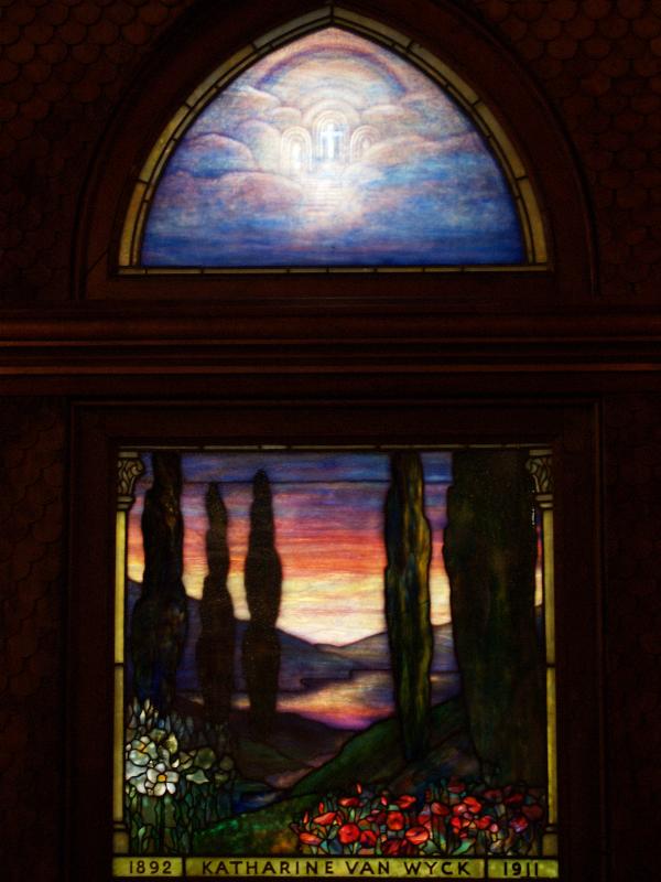 Quogue, New York (NY): Church of the Atonement: landscape (1912, Tiffany Studios)