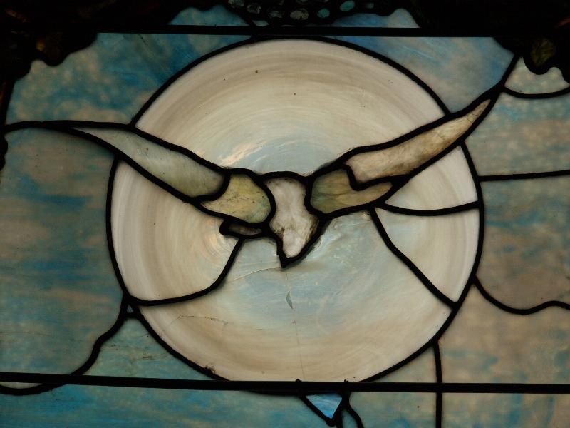 Quogue, New York (NY): Church of the Atonement: Dove in Flight, detail (ca. 1886, Tiffany, possibly designed by David Maitland Armstrong)