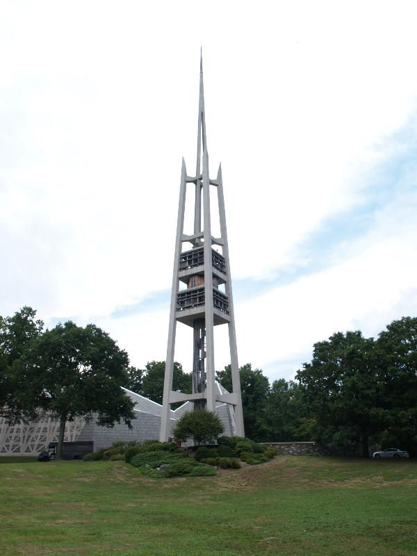 Stamford, Connecticut (CT): First Presbyterian Church (The Fish): Maguire Memorial Carillon Tower (1968, Walter K Harrison of Harrison & Abramovitz)
